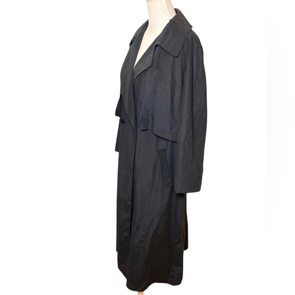 Auth New Fendi 360 Trench Coat oversized 42 IT Large L navy cotton flowy - Picture 6 of 9